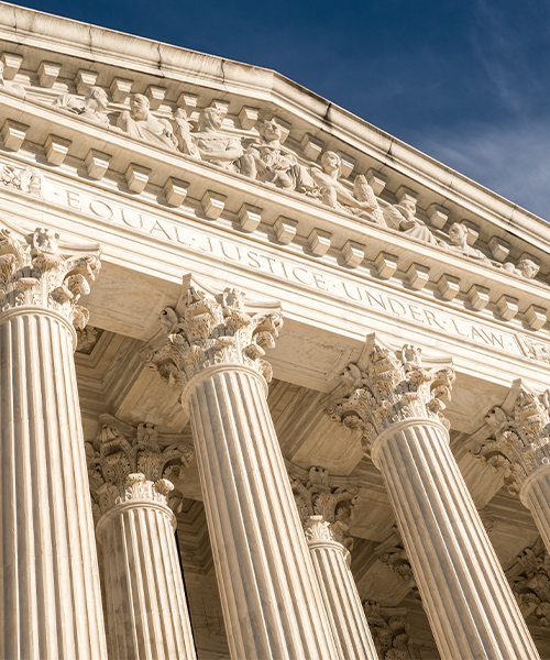 Close-up of a courthouse
